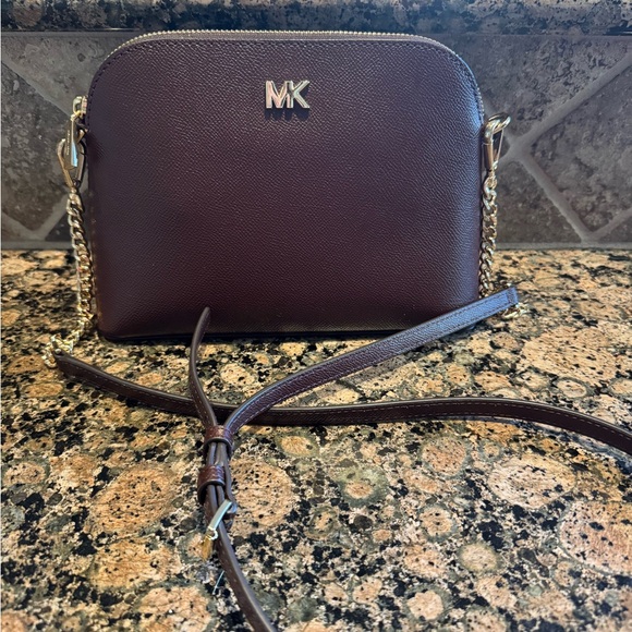 Michael Kors Handbags - Michael Kors Burgundy leather Crossbody Bag with Gold hardware